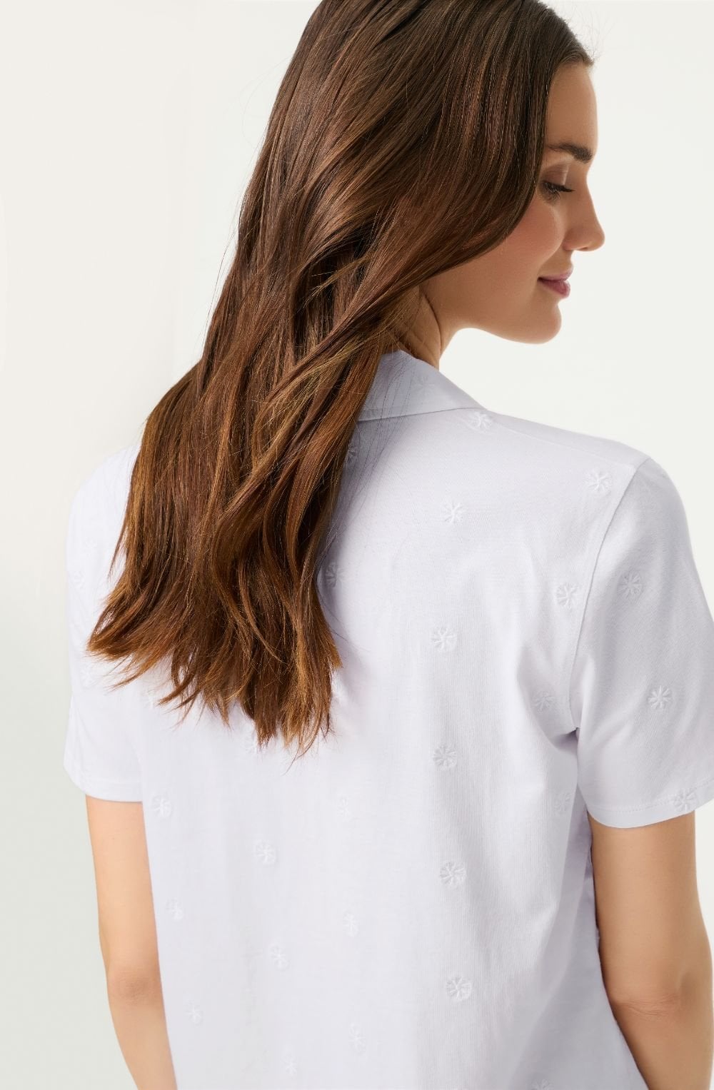White Floral Embroidery Hannah T-Shirt