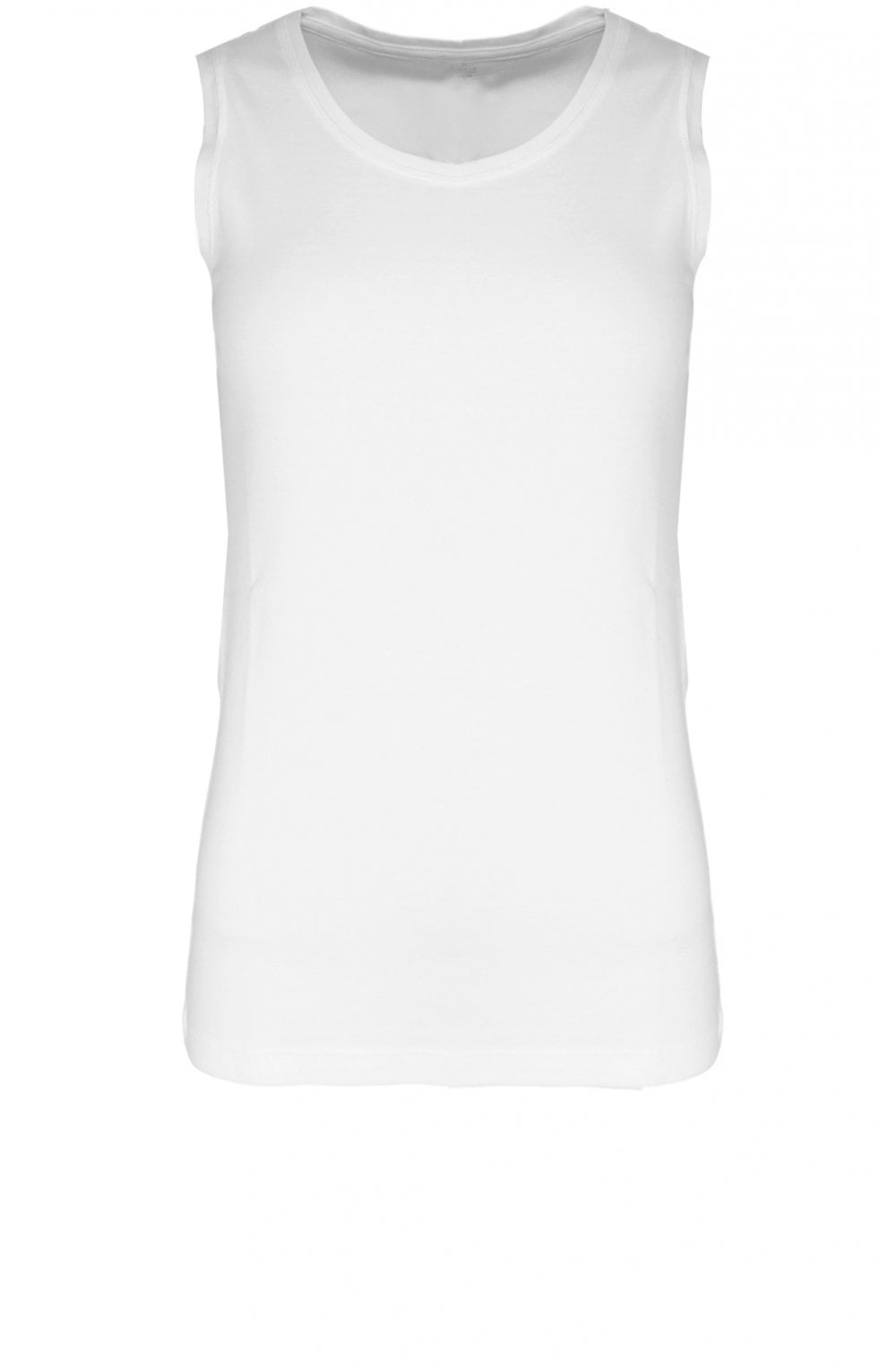 White Jersey Sleeveless Top