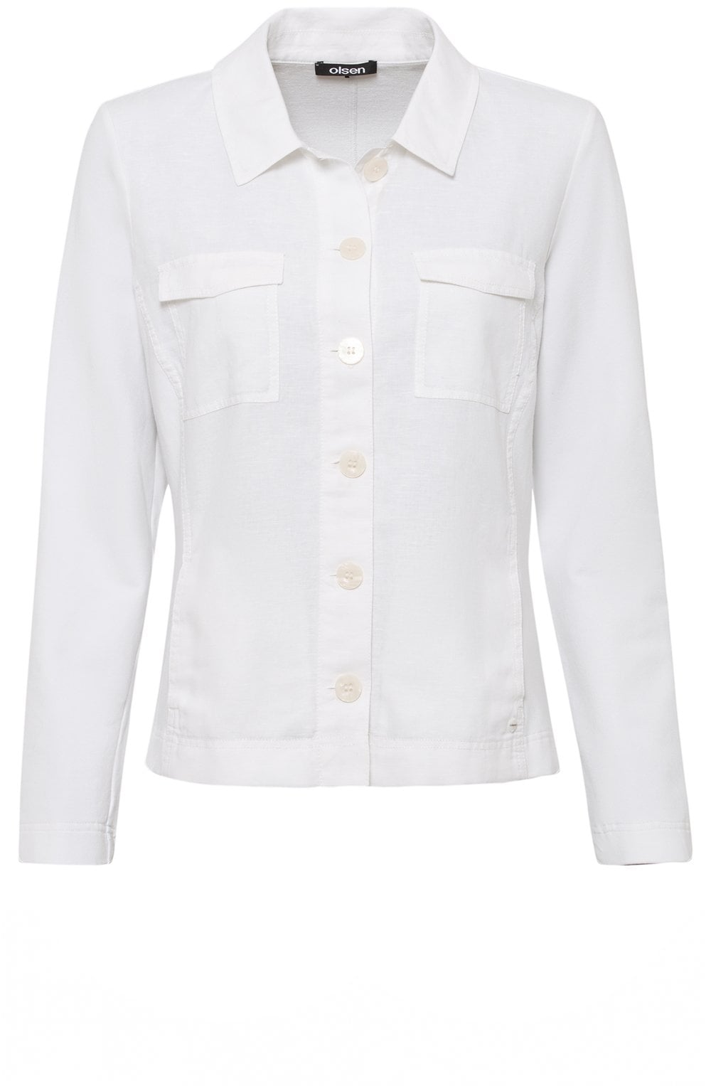 White Linen and Jersey Jacket