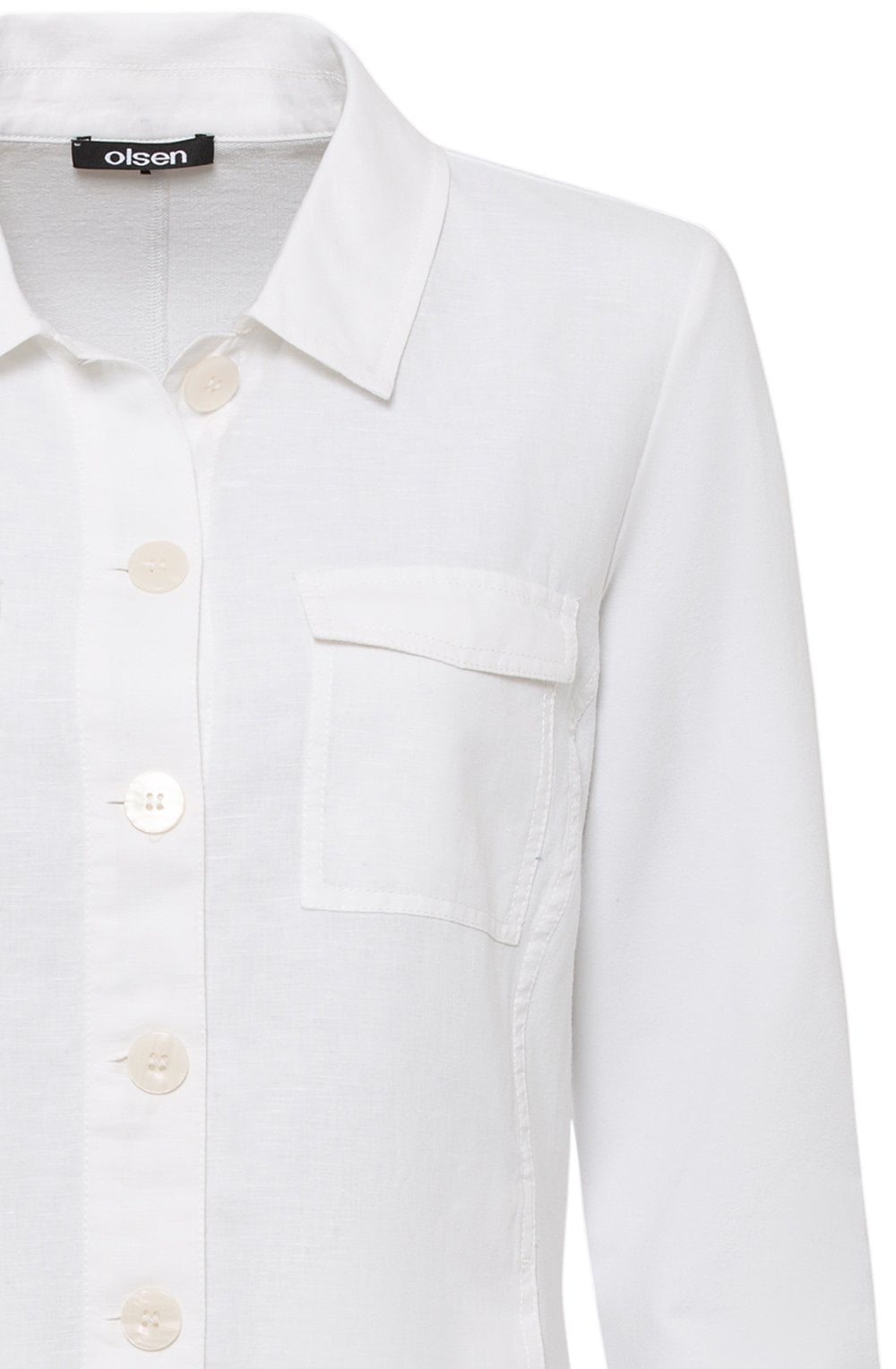White Linen and Jersey Jacket