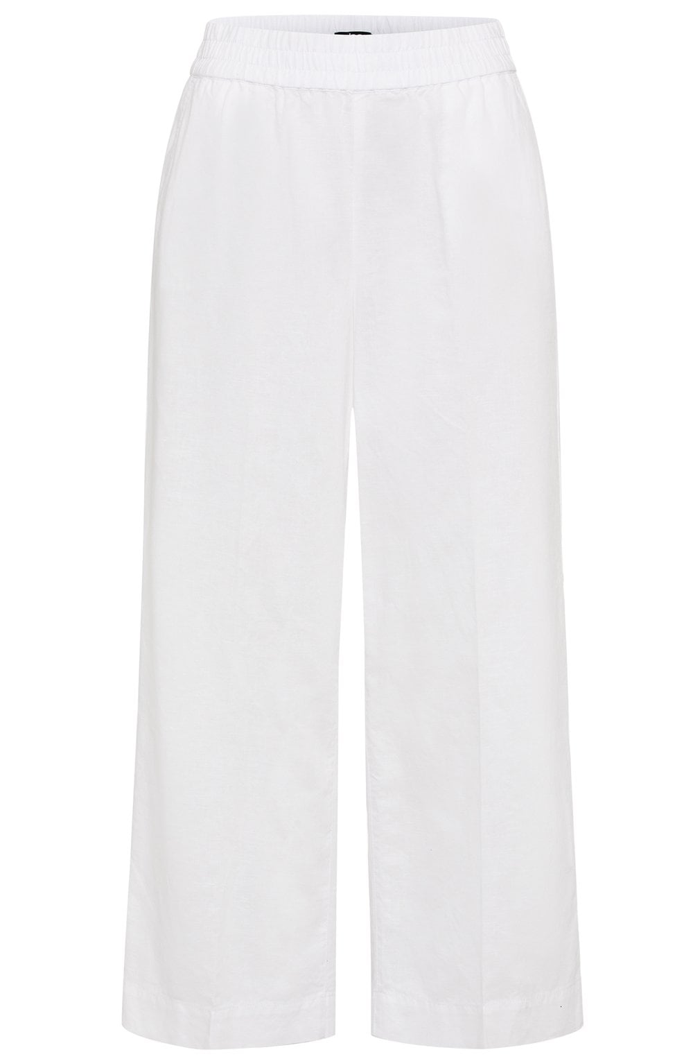 White Linen Anna Cropped Trousers