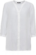 White Linen Tunic Style Shirt