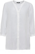 White Linen Tunic Style Shirt