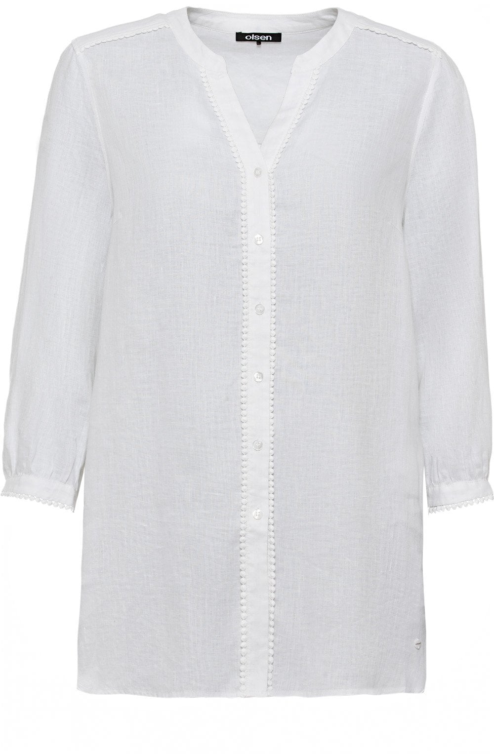 White Linen Tunic Style Shirt