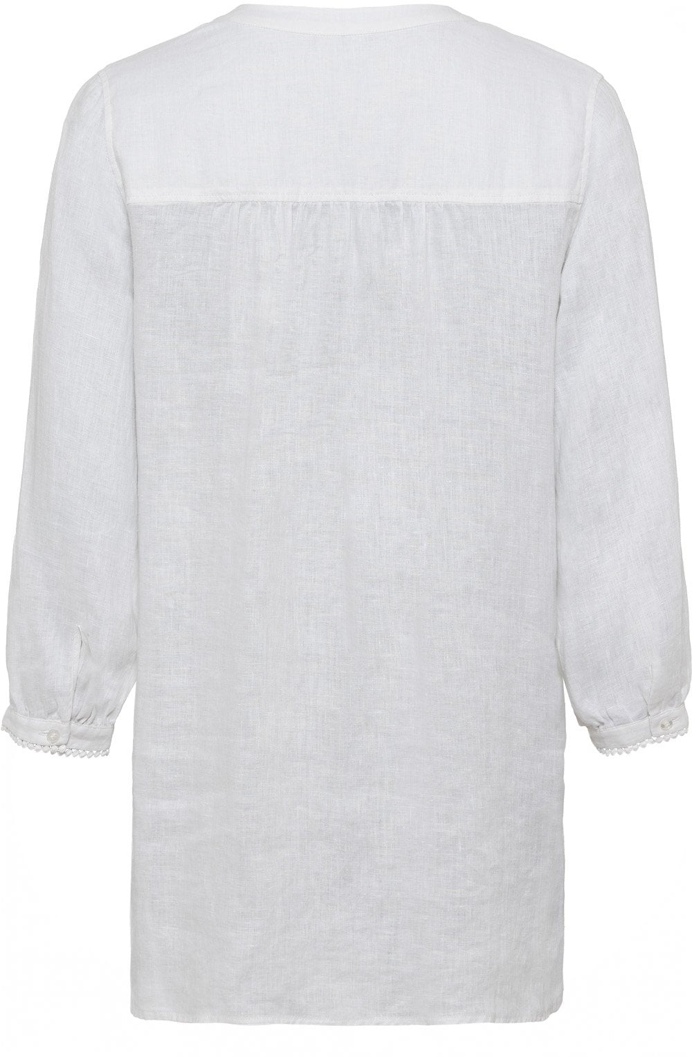 White Linen Tunic Style Shirt