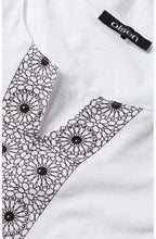 White Patterned Front Design Top