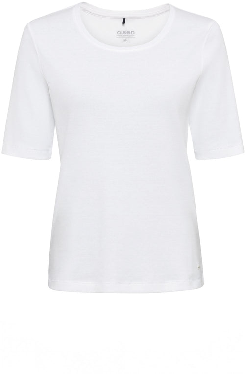 White Round Neck Edda T Shirt