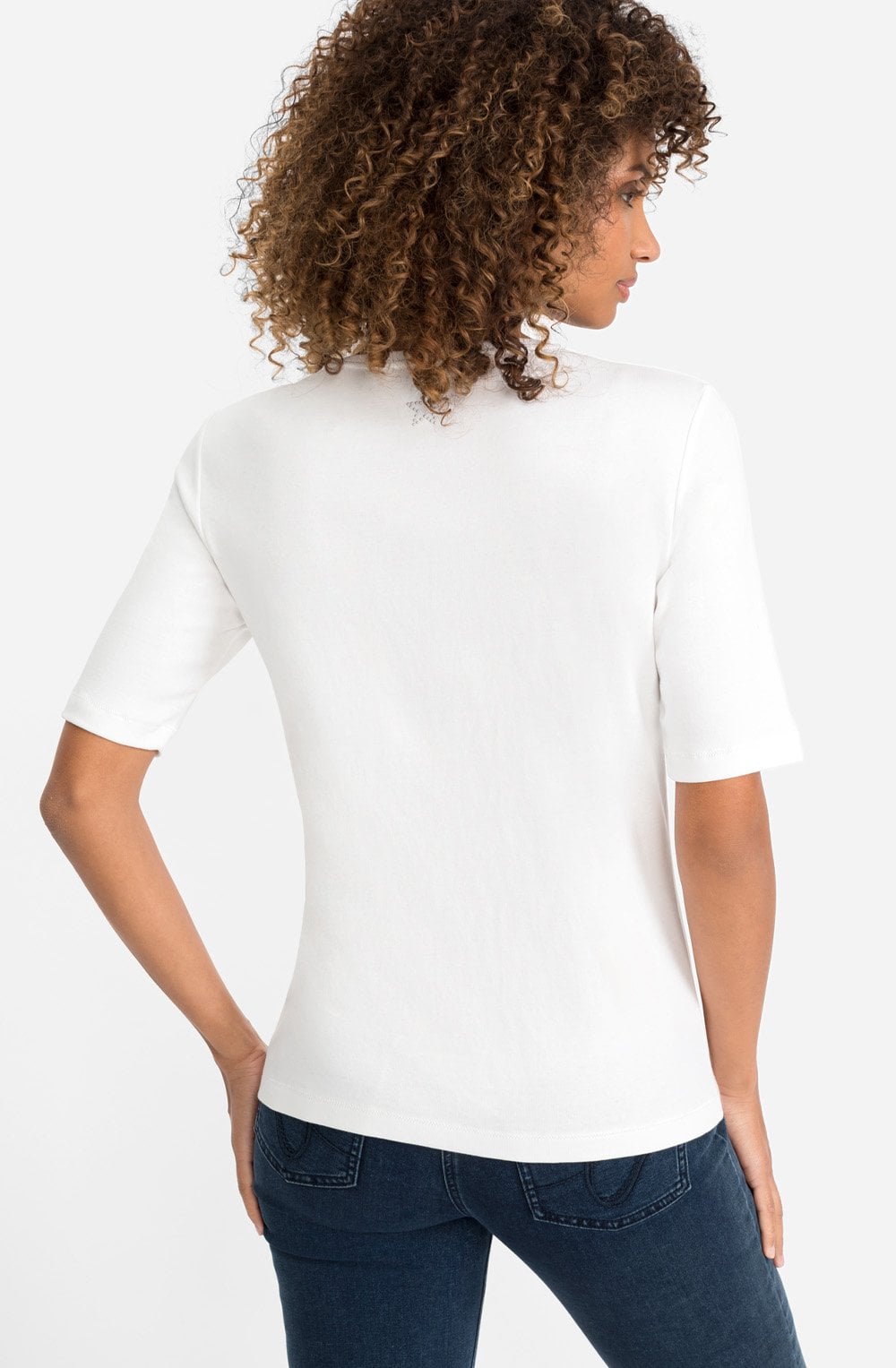 White Round Neck Edda T Shirt