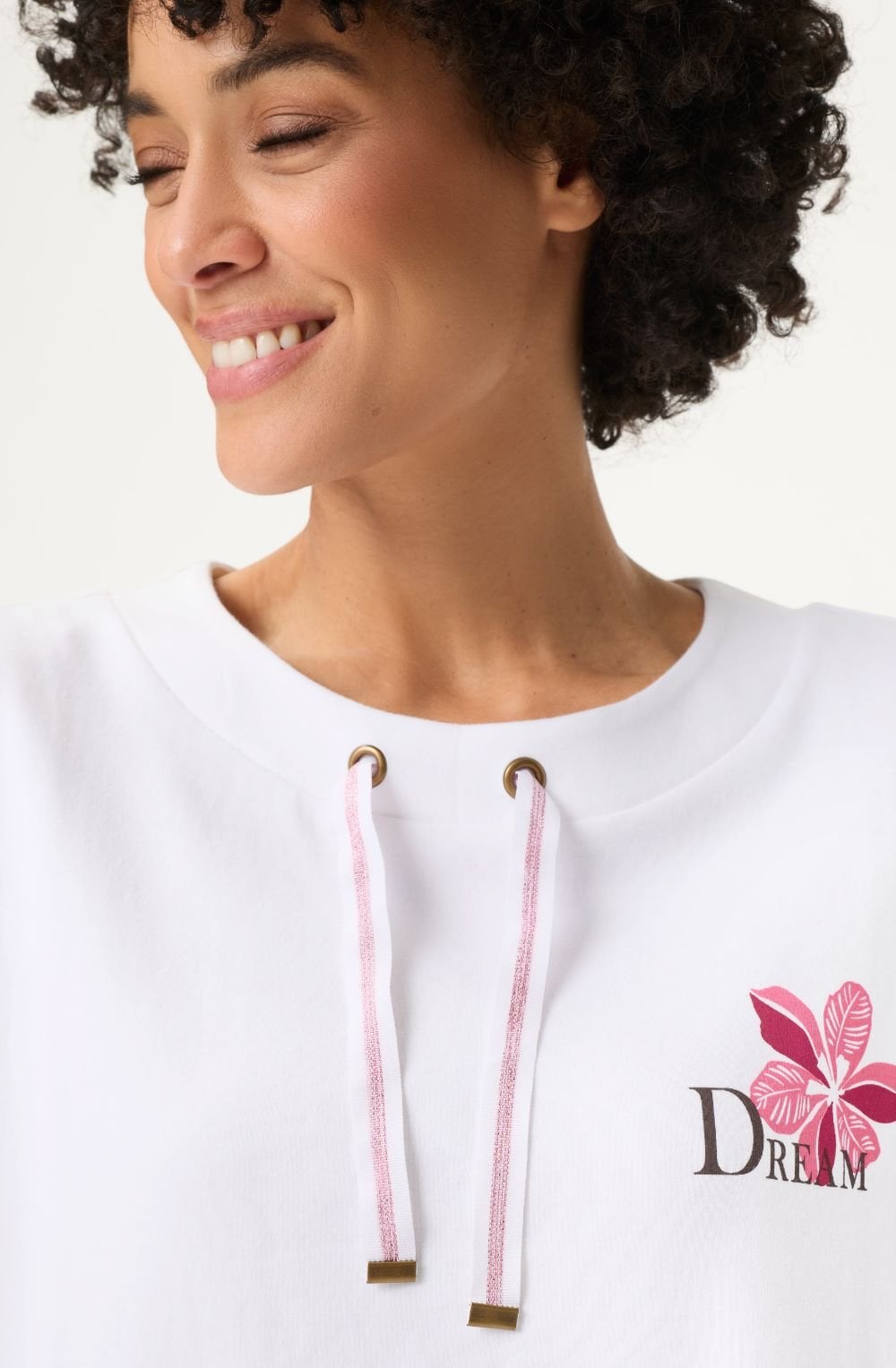 White Short Sleeved Cora Sweatshirt