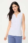 White Sleeveless Edda Top