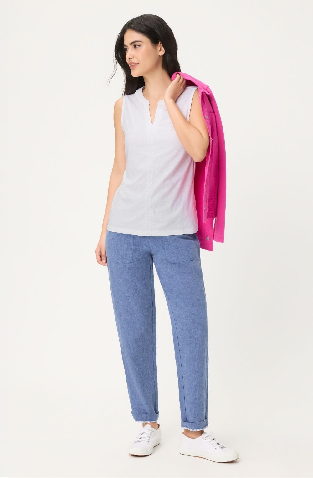 White Sleeveless Edda Top