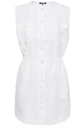 White Sleeveless Linen Tunic