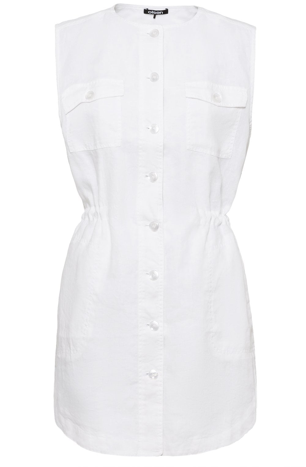 White Sleeveless Linen Tunic