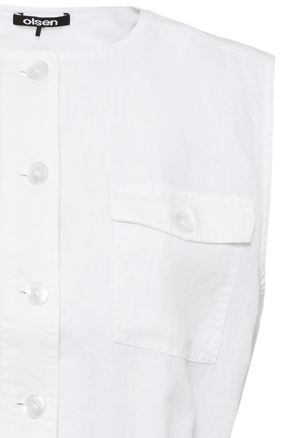 White Sleeveless Linen Tunic