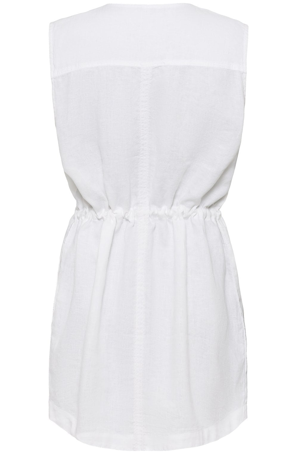 White Sleeveless Linen Tunic