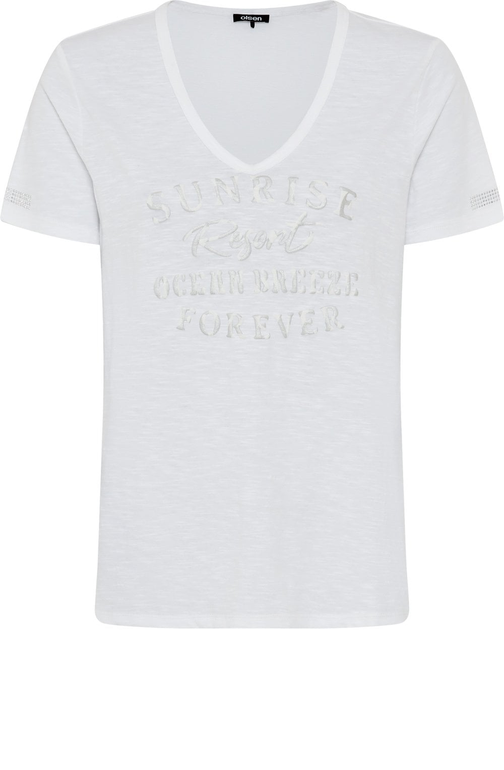 White Sunrise Resort Embossed Hannah T Shirt