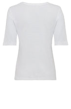 White T Shirt With Blue Floral Design