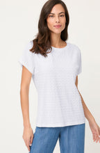 White Textured Jersey Relaxed Cosima T-Shirt