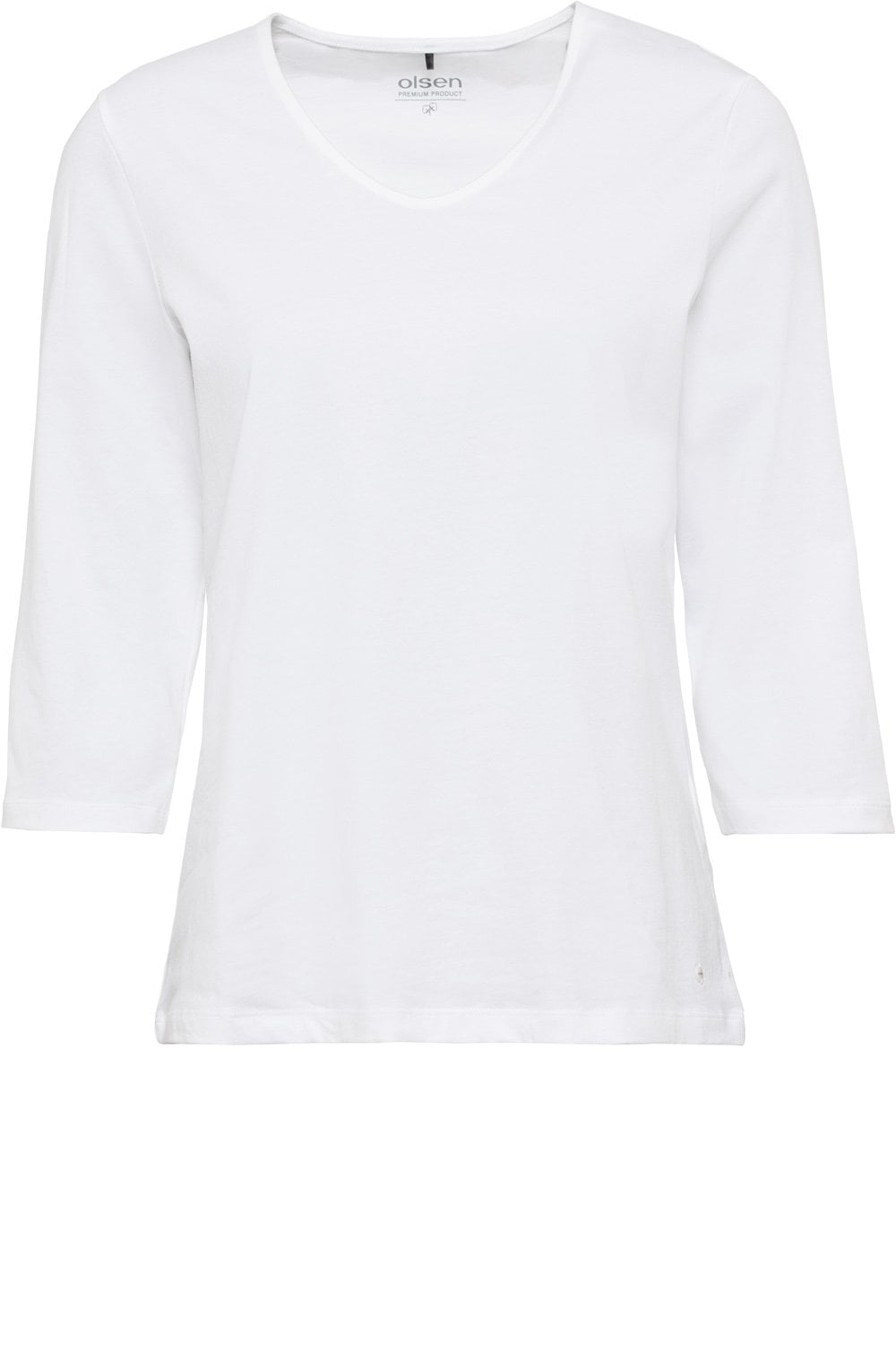 White V Neck and Sleeved Top