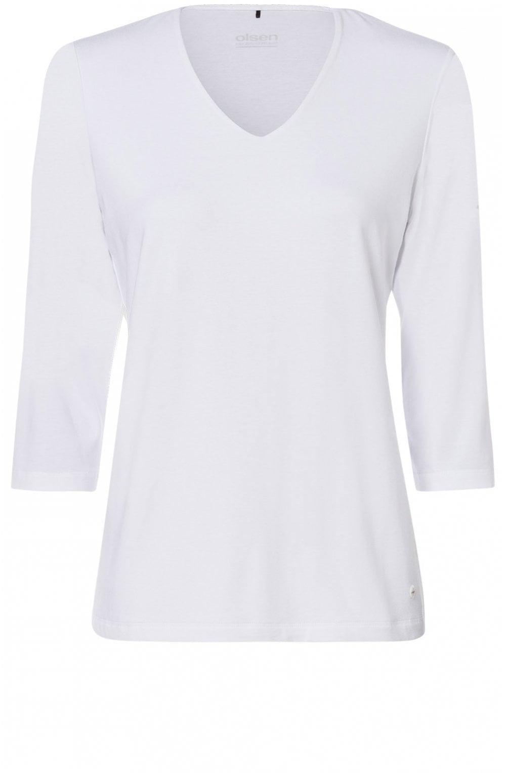White V Neck Jersey Top