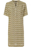 Yellow Patterned Linen Dress