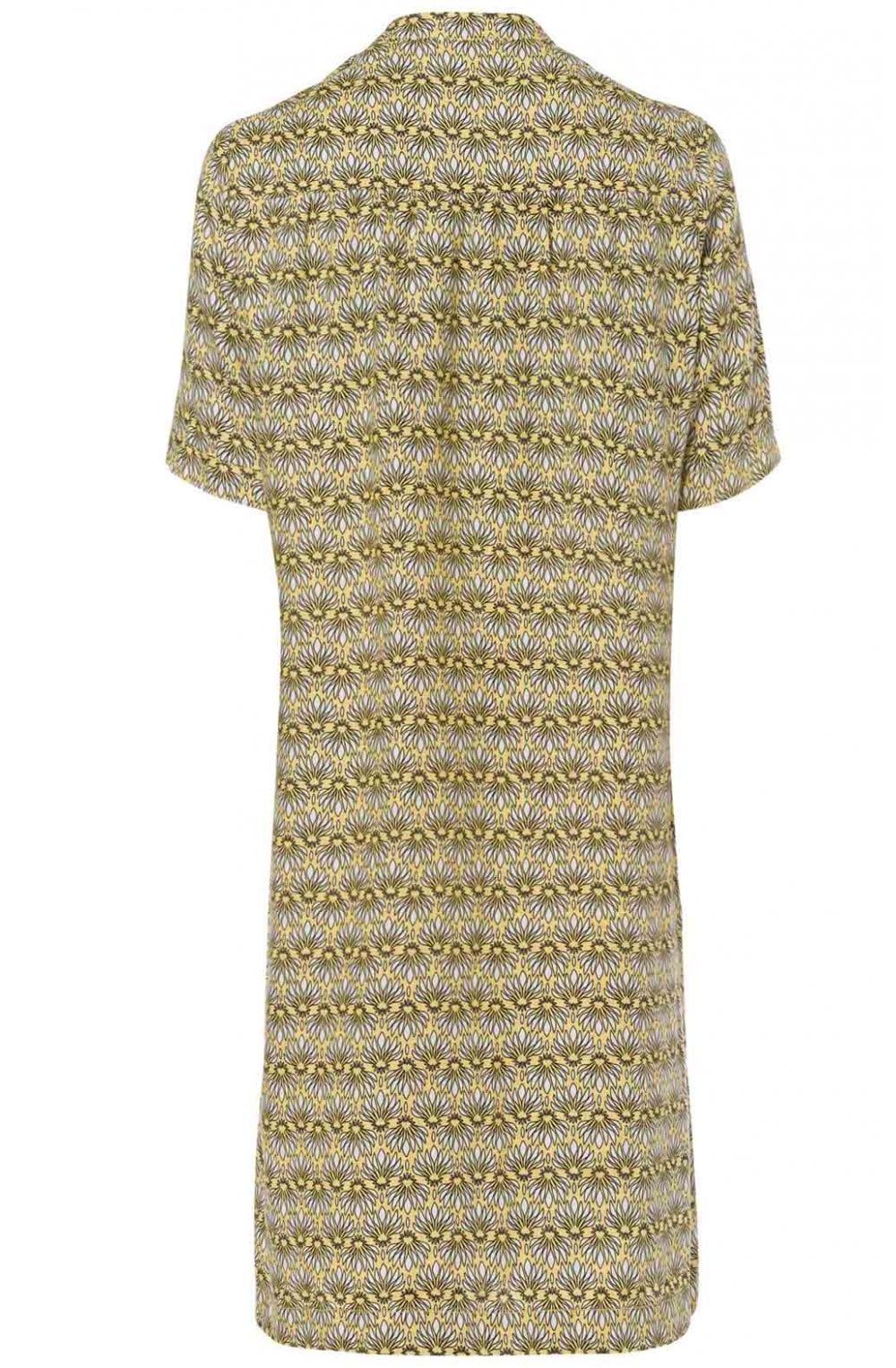 Yellow Patterned Linen Dress