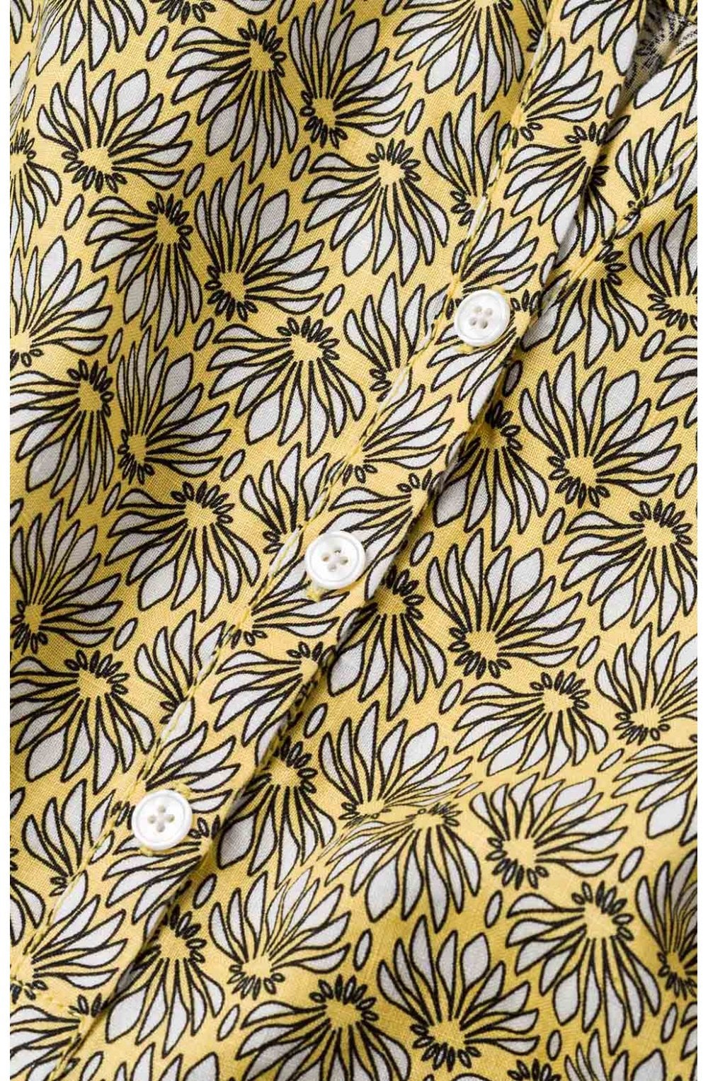Yellow Patterned Linen Dress