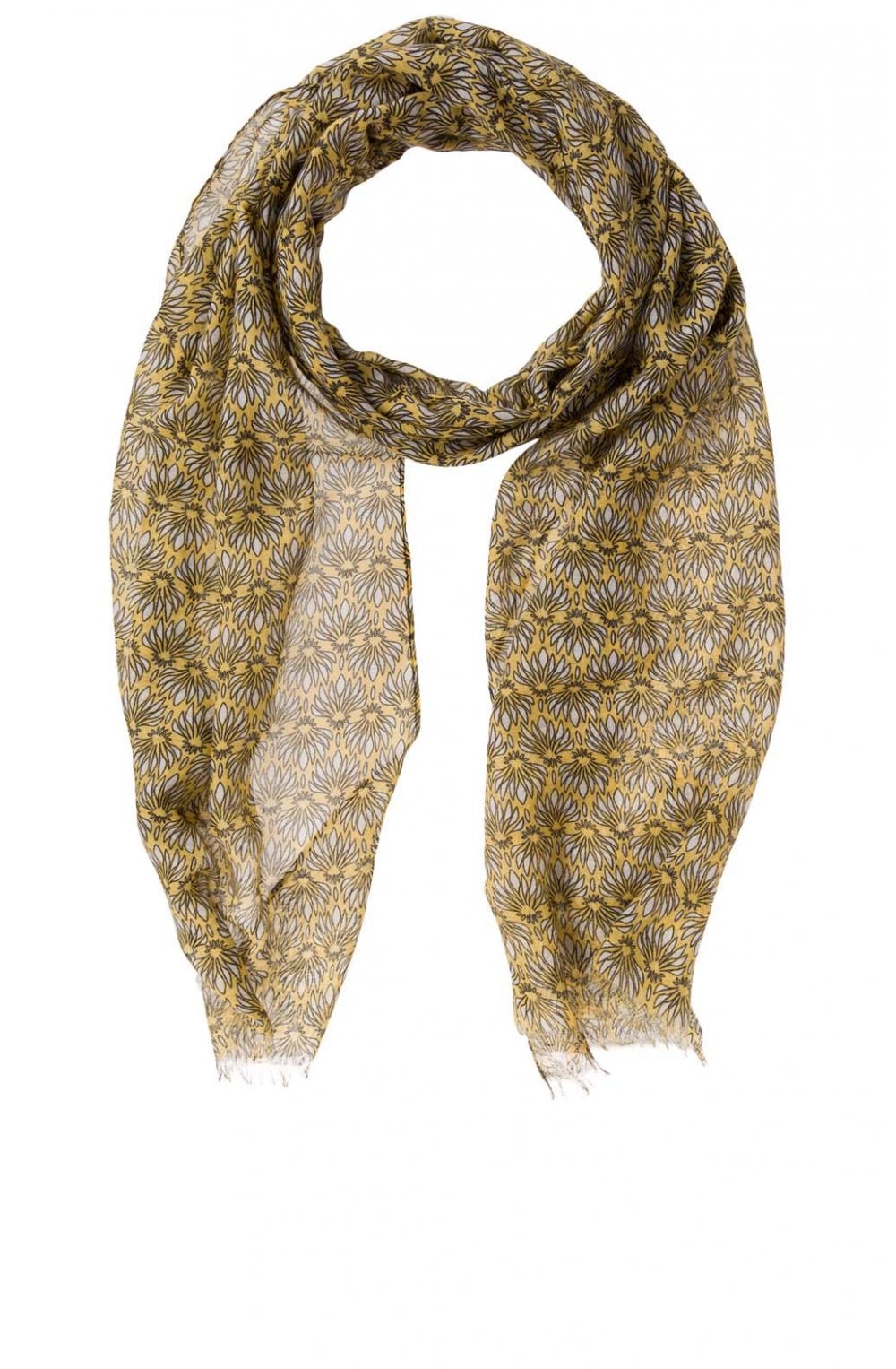Yellow Patterned Scarf
