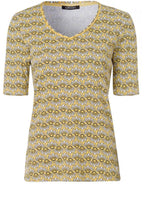 Yellow Patterned T Shirt