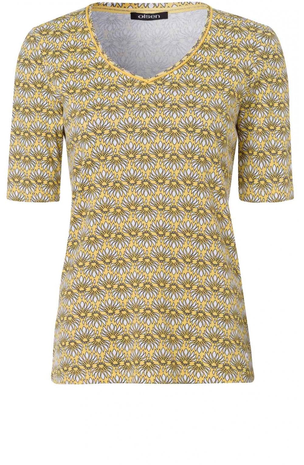 Yellow Patterned T Shirt