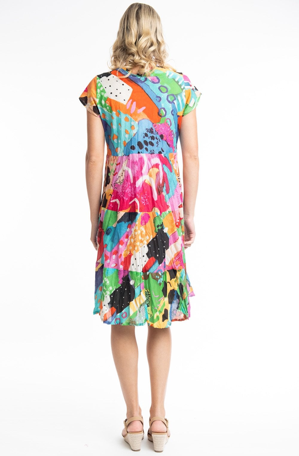 Alanya Pink Front Pocket Detail Crinkled Dress