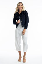 Black Linen Blend Frayed Jacket