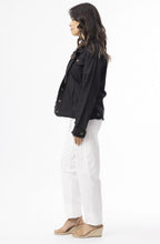 Black Linen Mix Frayed Jacket