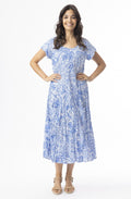 Blue Aksharay Cotton Bias Dress