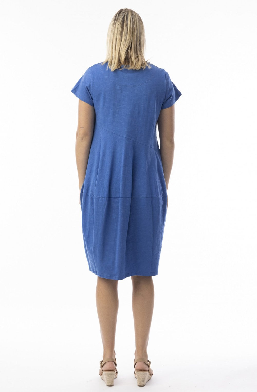 Blue Cotton Jersey Bubble Dress