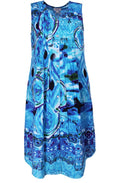 Blue Patterned Shirt Dress