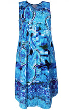 Blue Patterned Shirt Dress