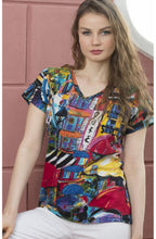 Cafe Cotton Patterned T Shirt