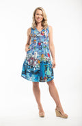 Cross Pleat Sleeveless Dress