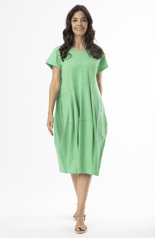 Green Cotton Jersey Bubble Dress