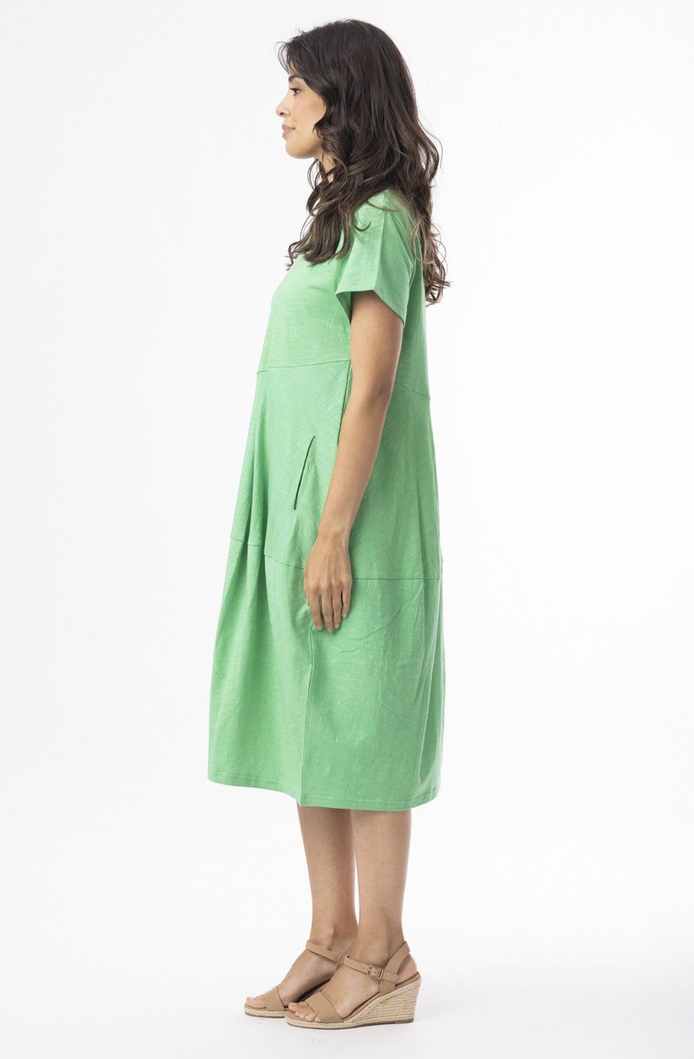 Green Cotton Jersey Bubble Dress