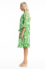 Hayman Green Frill Sleeve Pinch Pleat Dress