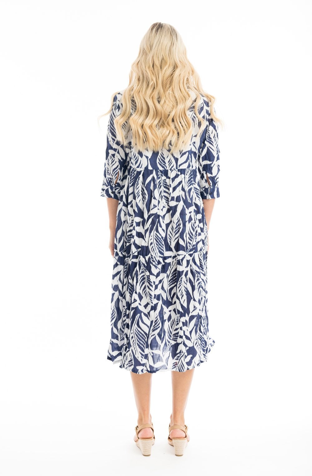 Hayman Navy Collared Midi Dress