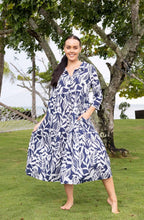 Hayman Navy Collared Midi Dress