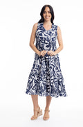Hayman Navy Tiered Midi Dress