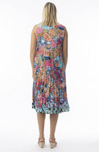 Ikebana Floral Print Tiered Midi Dress