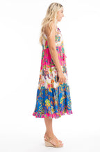 Le Monre Vibrant Mix Tiered Midi Dress