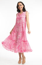 Leros Fuchsia Tiered Maxi Dress