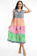 Leros Multi Colour Tiered Maxi Dress