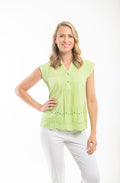 Lime Green Anglaise Panel Blouse